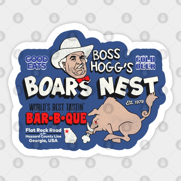 Boss Hogg's Boars Nest Sticker by darklordpug